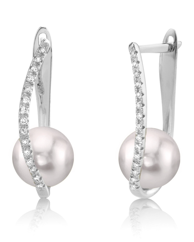 Akoya Pearl & Diamond Eliza Earrings