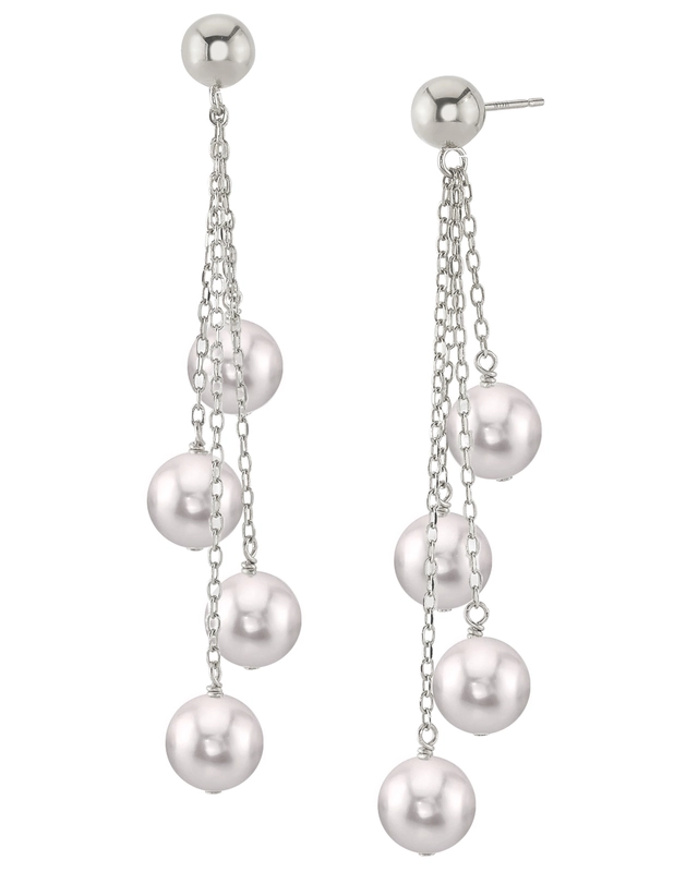 White Akoya Pearl Luciane Earrings - Model Image