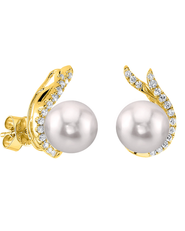 Japanese Akoya Pearls & Diamonds Rebecca earrings - Third Image