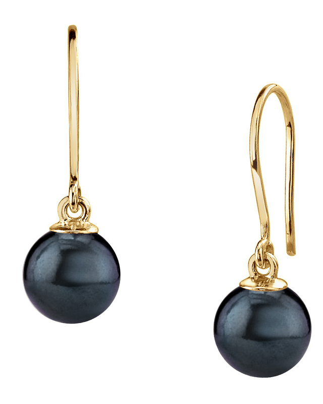 Black Freshwater Pearl Linda Dangling Earrings
