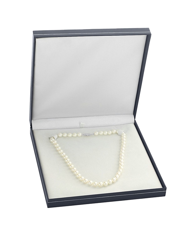7.0-7.5mm Japanese Akoya White Choker Length Pearl Necklace- AAA Quality - Fourth Image