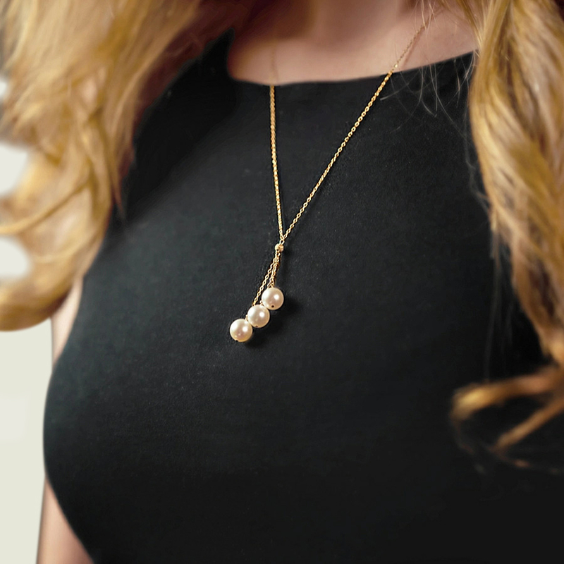 Dainty Pearl Cluster Necklace — The Horseshoe Crab