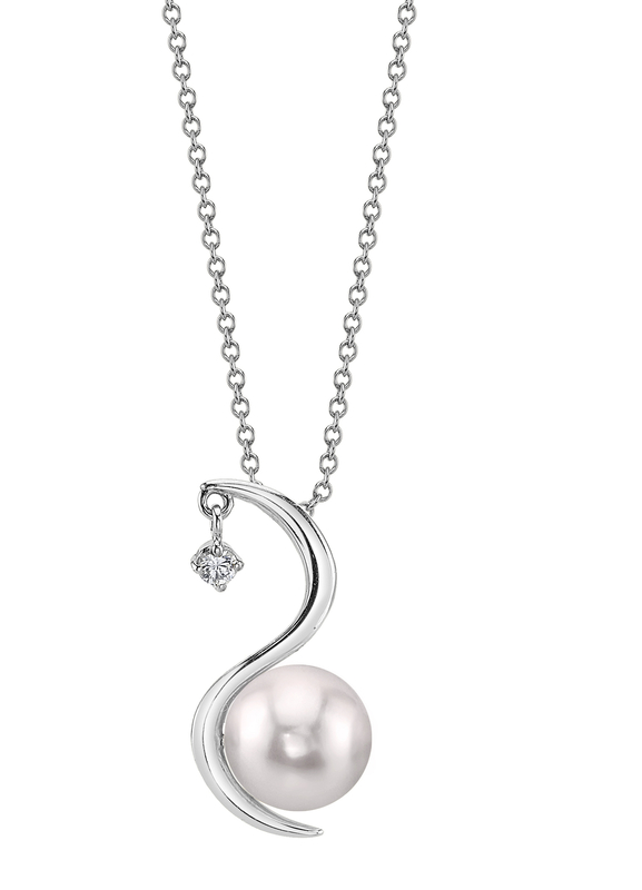 Japanese Akoya Pearl & Diamond Ellis Pendant