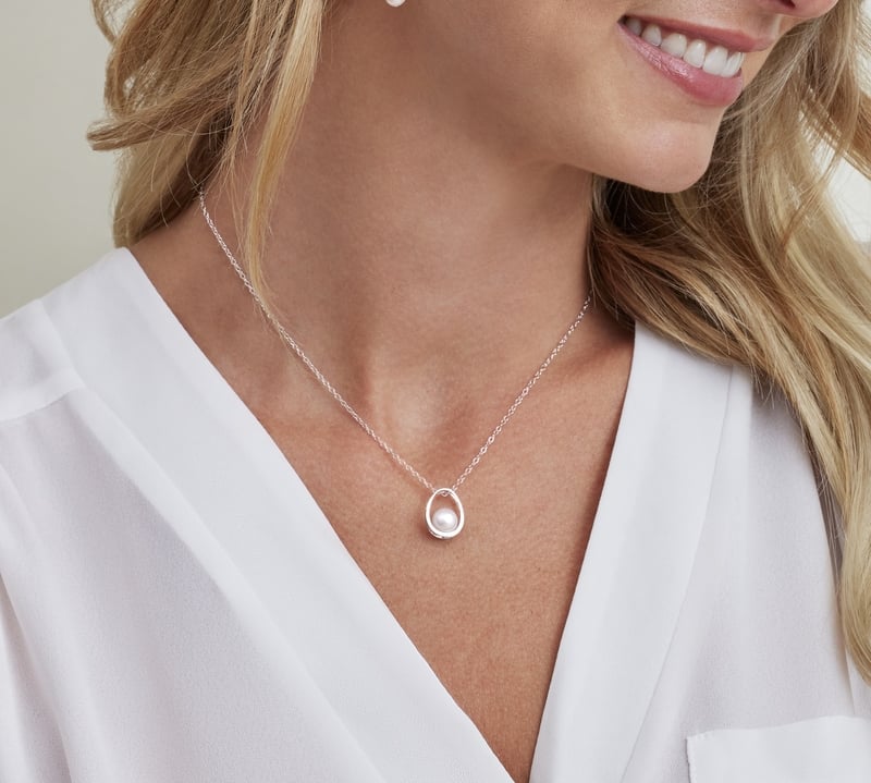 Japanese Akoya Pearl Jamie Pendant - Model Image