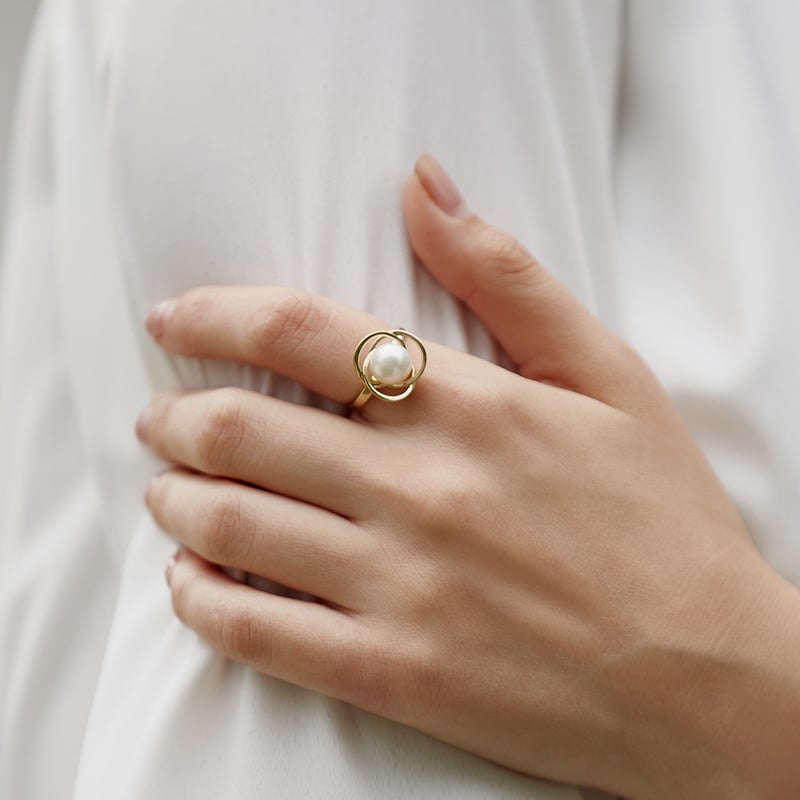 Akoya Pearl Lexi Ring - Model Image