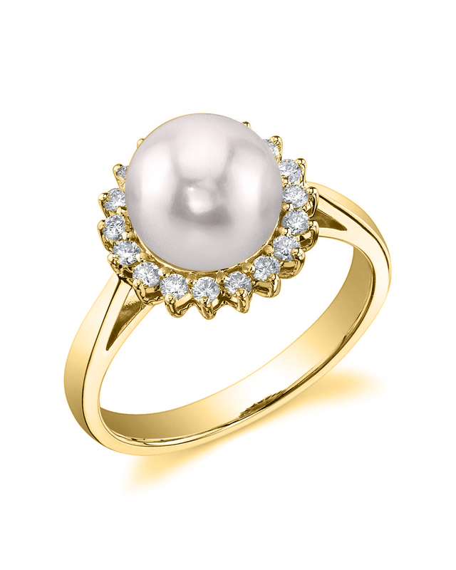 Akoya Pearl & Diamond Solar Ring - Secondary Image
