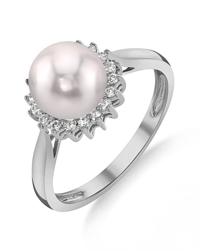 Akoya Pearl & Diamond Tessie Ring