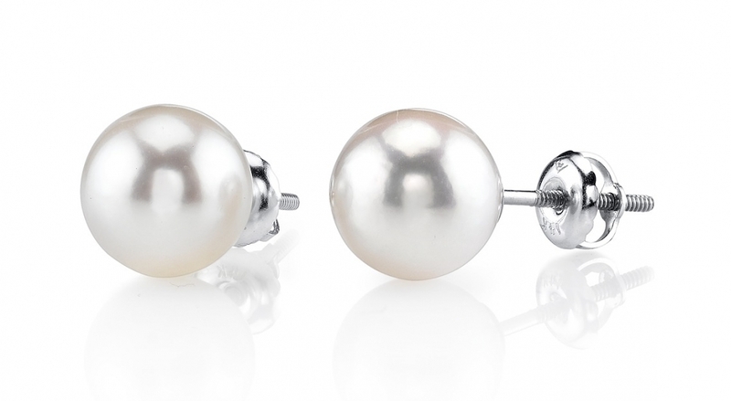 8.0-8.5mm Certified Hanadama Akoya Round Pearl Stud Earrings - Secondary Image