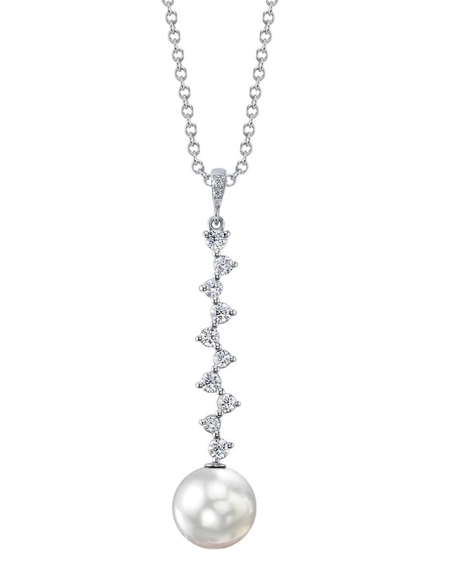 White South Sea Pearl & Diamond Naomi Pendant