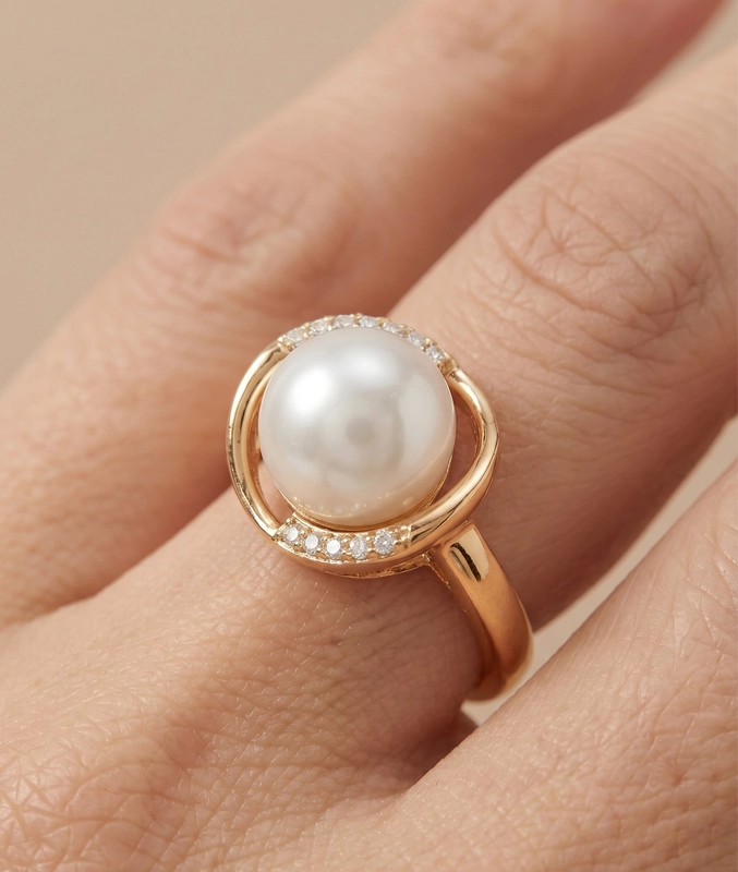 White South Sea Pearl & Diamond Ruby Ring - Secondary Image