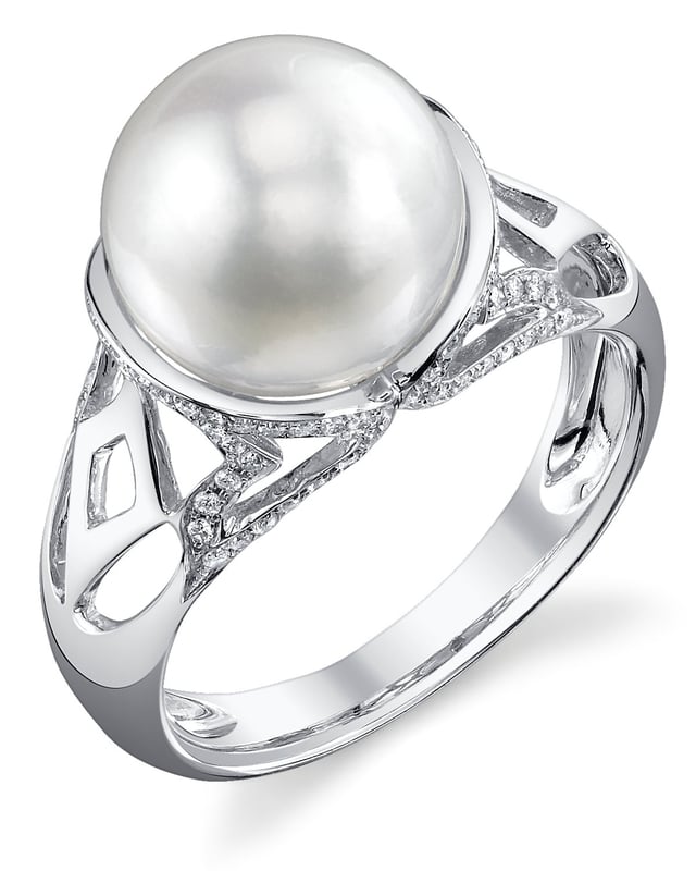 White South Sea Pearl & Diamond Abby Ring