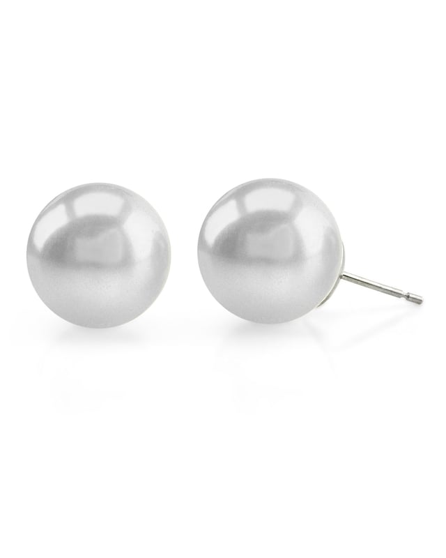 14mm South Sea Round Pearl Stud Earrings- Choose Your Quality