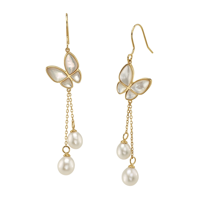 White Freshwater Pearl Gaia Earrings