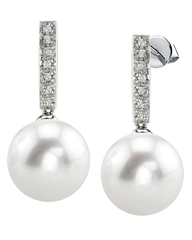 Pearl And Diamond Drop Earrings #103293 - Seattle Bellevue | Joseph Jewelry