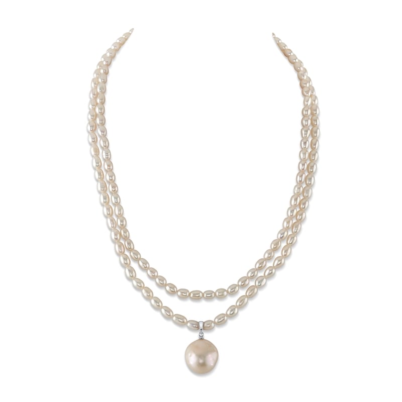 Multi-strand freshwater pearl necklace with yellow gold … | Drouot.com