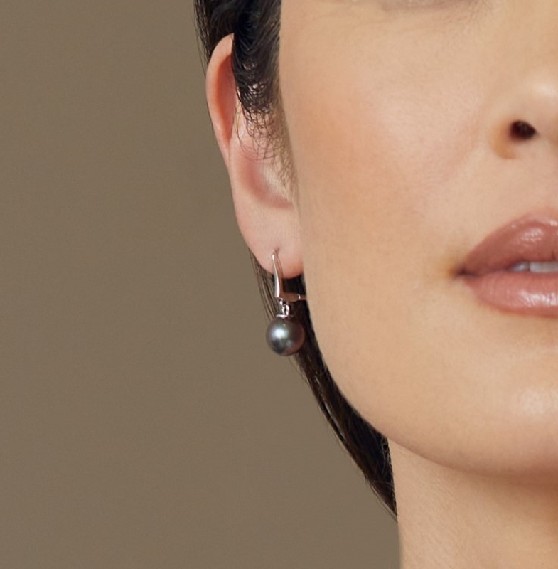 Tahitian South Sea Pearl Classic Elegance Earrings - Secondary Image