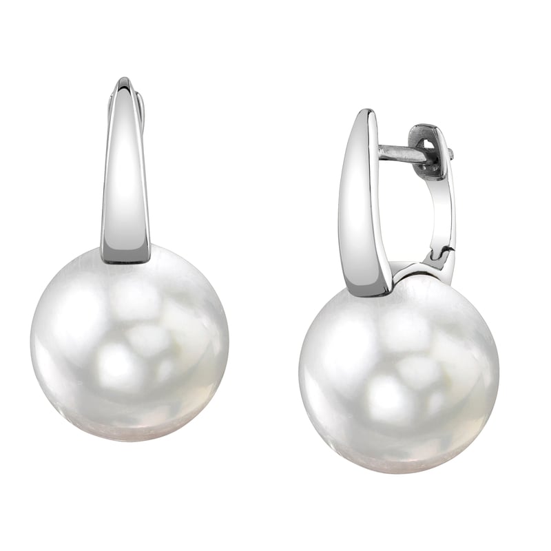 White South Sea Pearl Huggie Emily Earrings