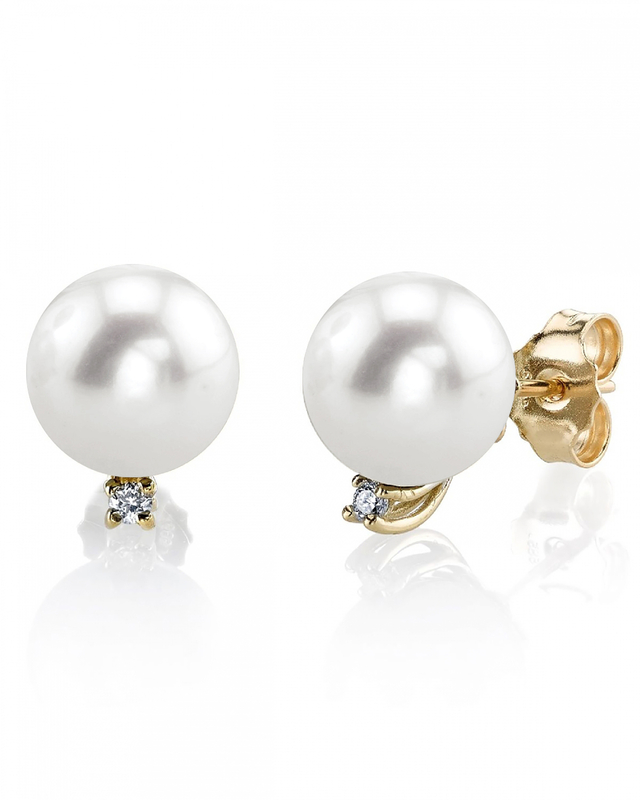 Freshwater Pearl & Diamond Sasha Earrings - Third Image