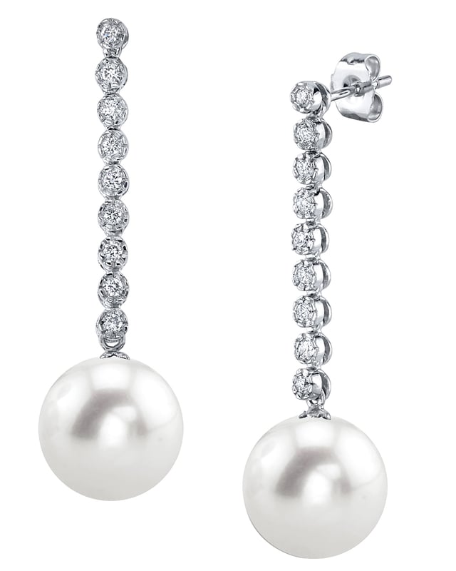 Freshwater Pearl & Diamond Serena Earrings