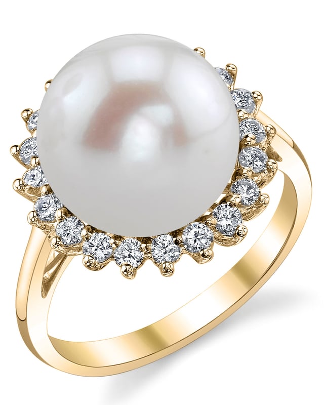 Freshwater Pearl & Diamond Sage Ring - Secondary Image