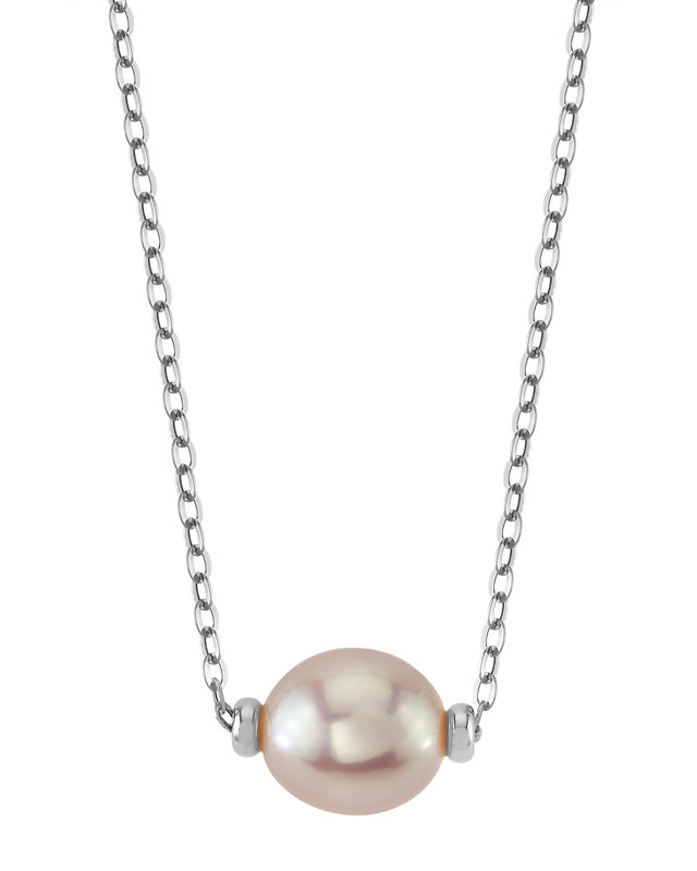14K Gold Pink Freshwater Pearl and Chain Eliana Necklace