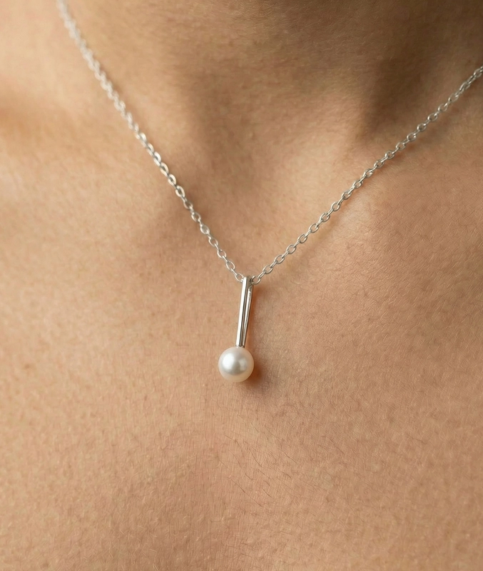 14K Gold Freshwater Pearl Emmanuelle Pendant - Secondary Image