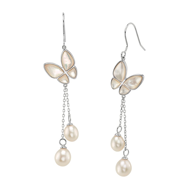 White Freshwater Pearl Gaia Earrings