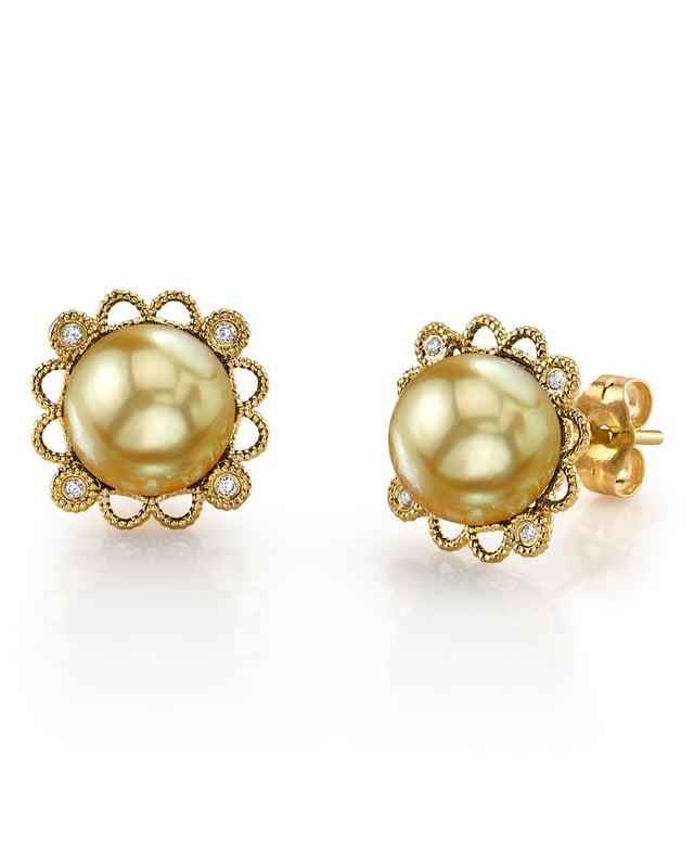 Golden South Sea Pearl Lea Earrings