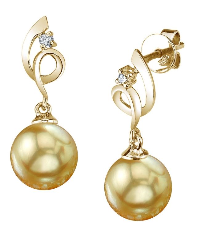 Golden Pearl & Diamond Symphony Earrings