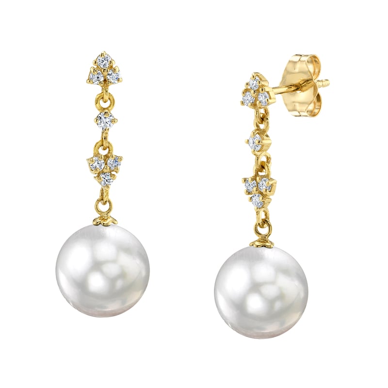 South Sea Pearl & Lab Grown Diamond Georgia Earrings