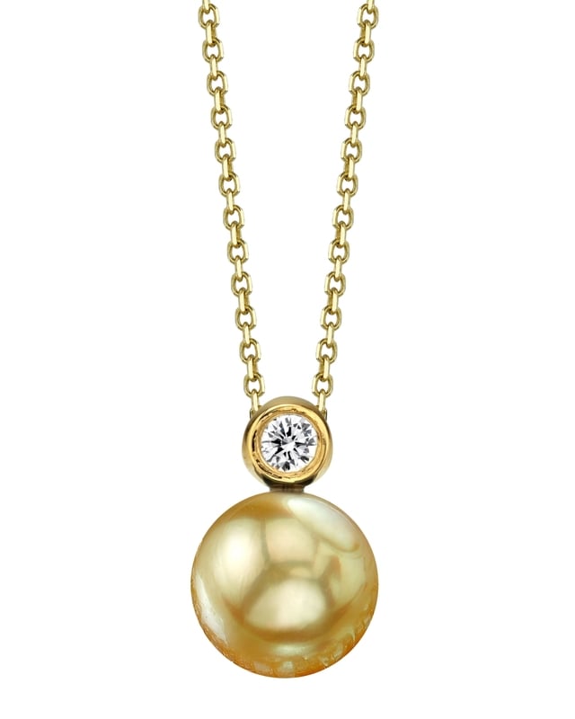 Golden Pearl & Diamond Dakota Pendant