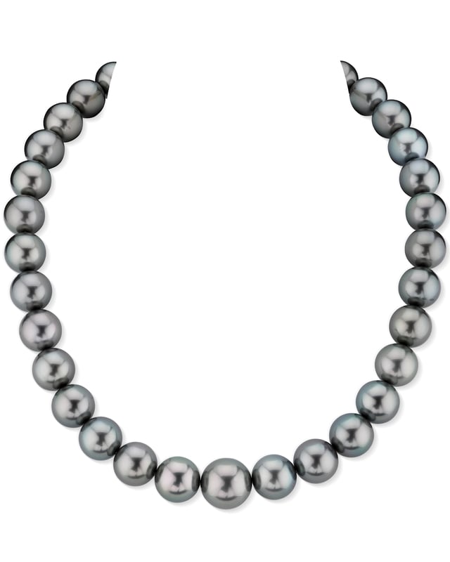 12-14mm Green Tahitian South Sea Pearl Necklace - AAAA Quality