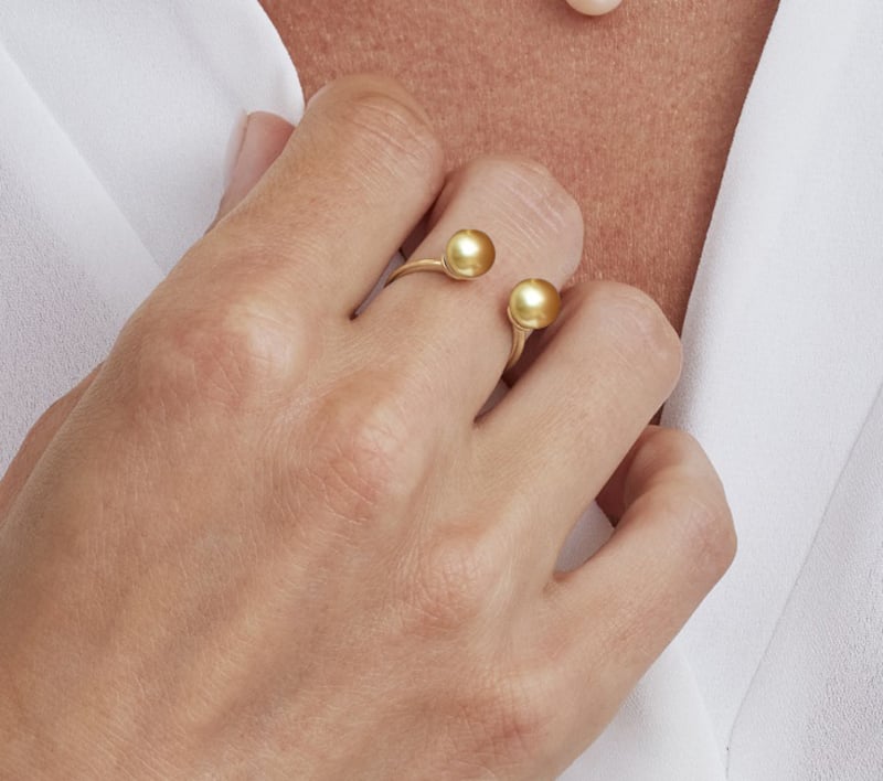 Golden South Sea Pearl Harper Ring - Model Image