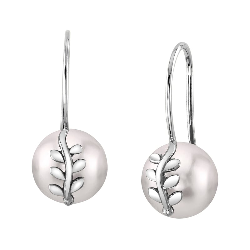 Akoya Pearl Jayne Leaf Earrings