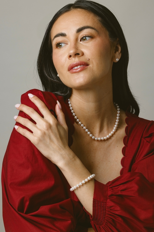 Japanese Akoya White Pearl Sets in AAA Quality