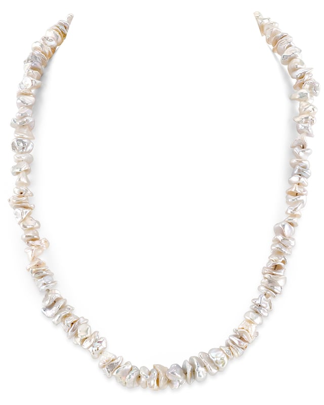 8.0-8.5mm White Freshwater Keshi Pearl Necklace