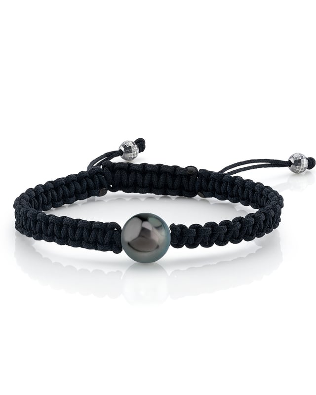 Tahitian South Sea Pearl Braided Wave Bracelet - Various Sizes