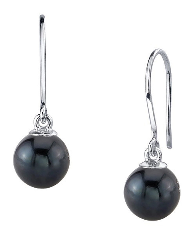 Black Freshwater Pearl Linda Dangling Earrings