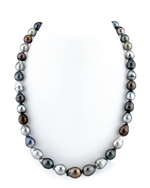 8-10mm Tahitian South Sea Multicolor Baroque Pearl Necklace