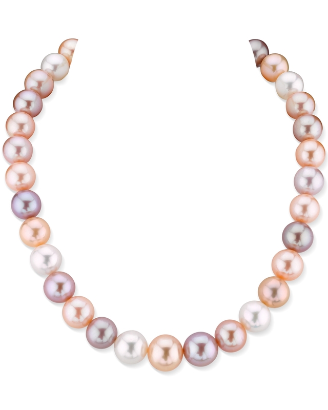 11.5-12.5mm Freshwater Multicolor Pearl Necklace - AAA Quality