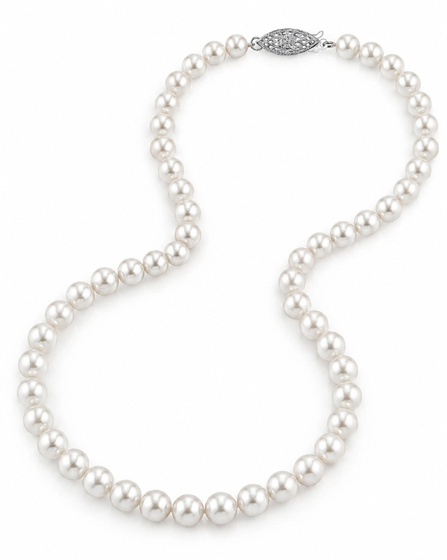 6.0-9.0mm Japanese Akoya White Graduated Pearl Necklace