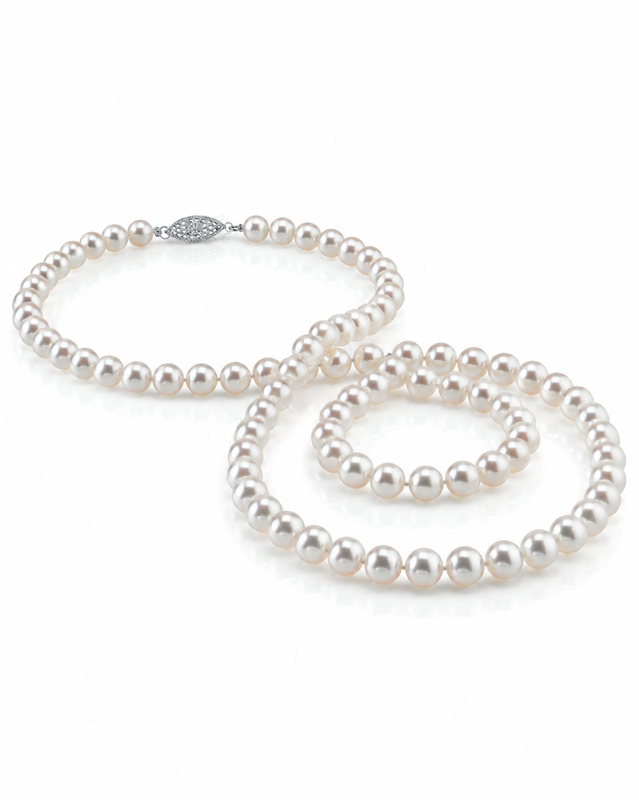 6.0-6.5mm Opera Length Japanese Akoya Pearl Necklace