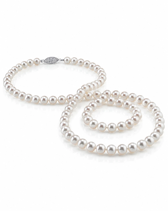 6.0-6.5mm Opera Length Japanese Akoya Pearl Necklace