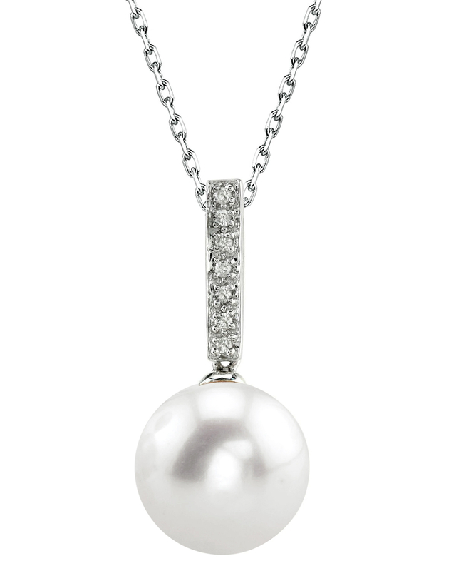 Freshwater Pearl Dangling Diamond Pendant