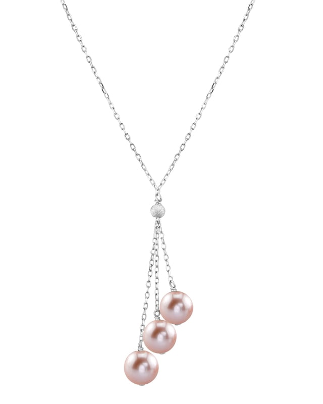 14K Gold Pink Freshwater Pearl Tincup Cluster Pendant