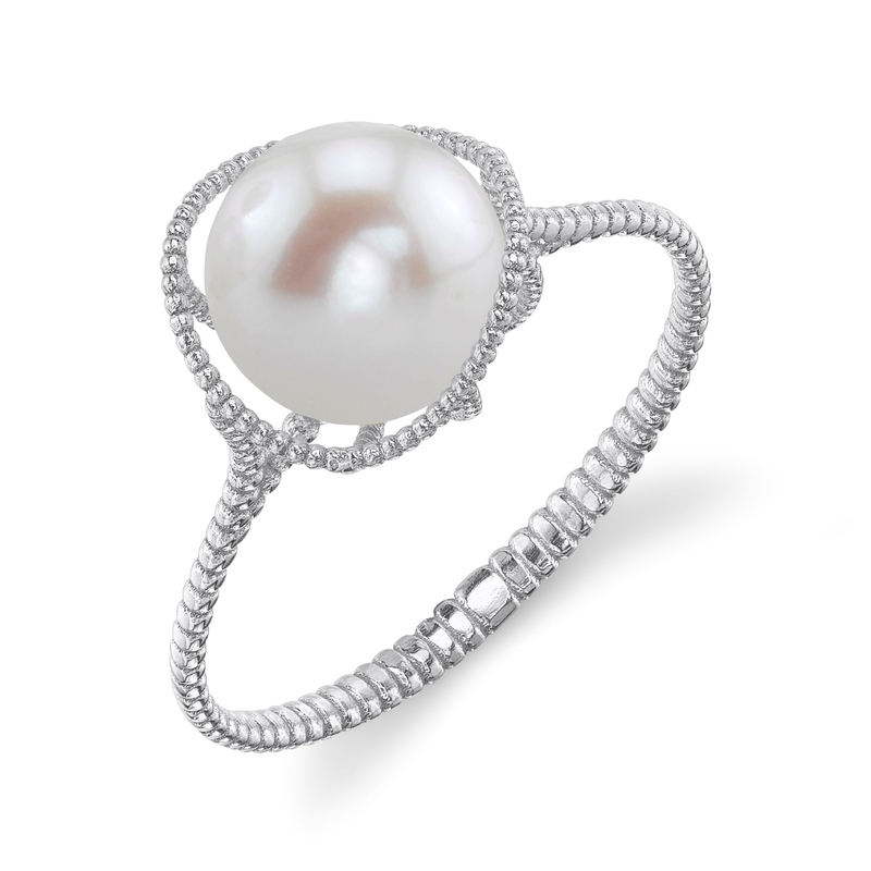 14K Gold Freshwater Pearl Raven Ring