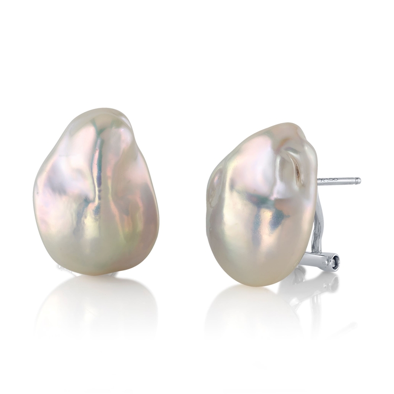 White Freshwater 12mm Baroque Pearl Arlet Earrings