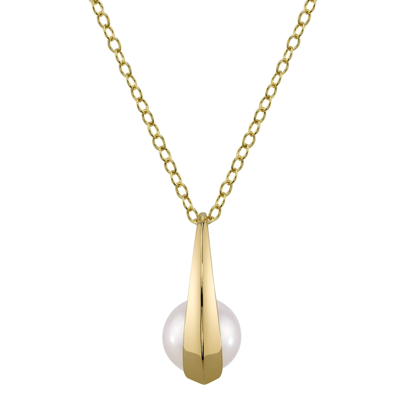 14K Gold Freshwater Pearl Regina Pendant