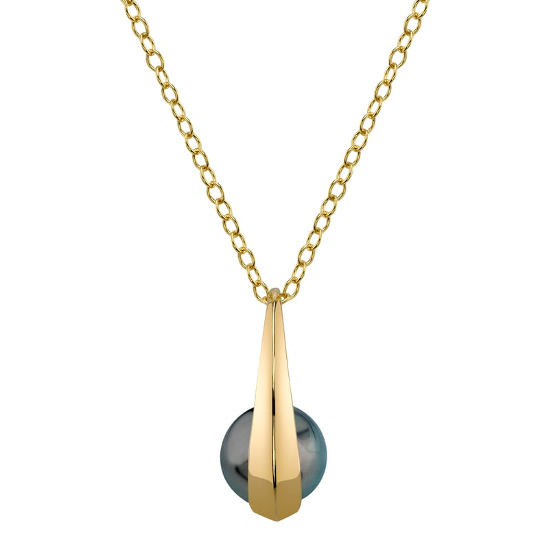 14K Gold Tahitian South Sea Pearl Regina Pendant