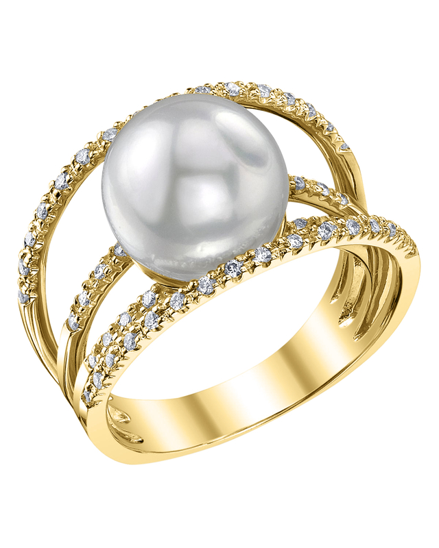 South Sea Pearl & Diamond Rachel Ring - Model Image